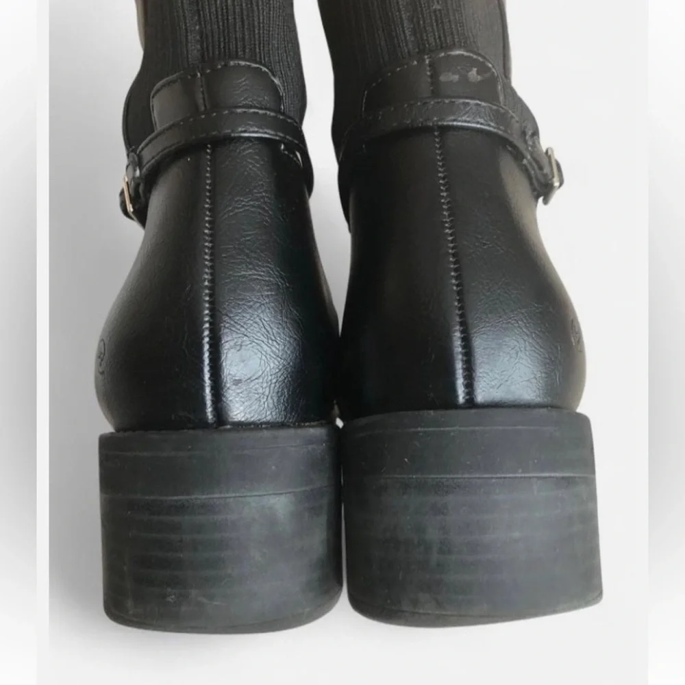 Lifestride Bristol Black Leather Riding Boots Size 8M